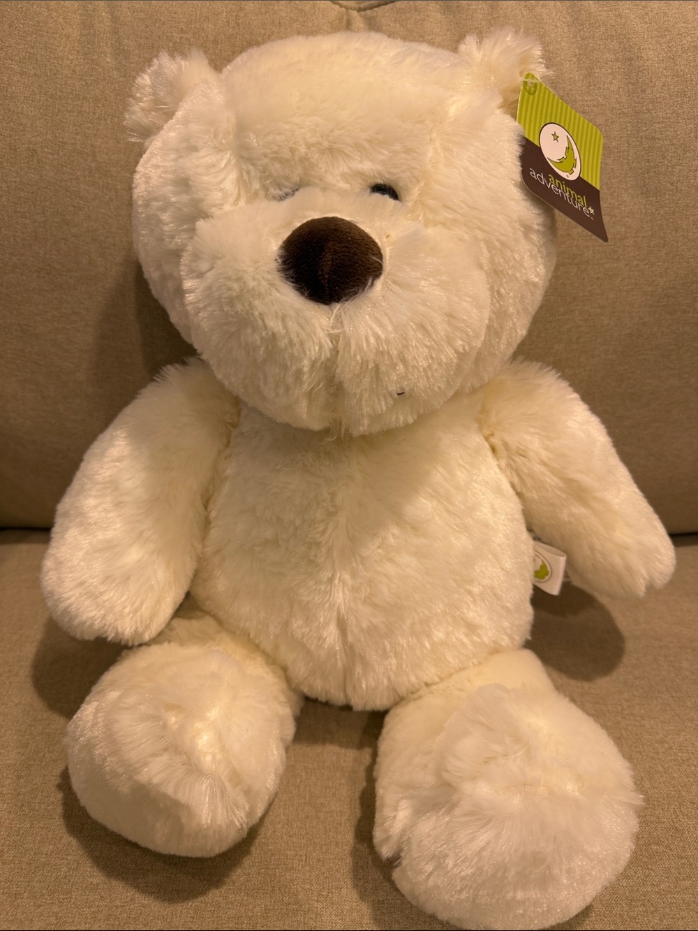 NWT Adorable Cream Plush Teddy Bear Stuffed Animal